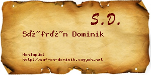 Sáfrán Dominik névjegykártya